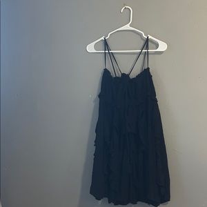 Black flowy cross over dress